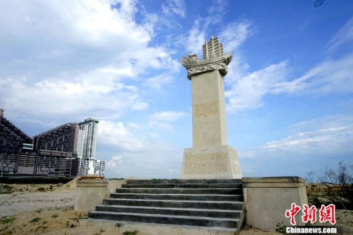 馬六甲海邊的送王船申遺成功紀(jì)念碑。<a target='_blank' href='http://www.chinanews.com/'>中新社</a>記者 陳悅 攝