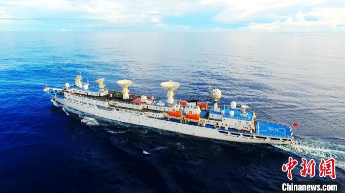 遠望3號船完成第100次測控通信任務(wù)?！≈袊l(wèi)星海上測控部 供圖
