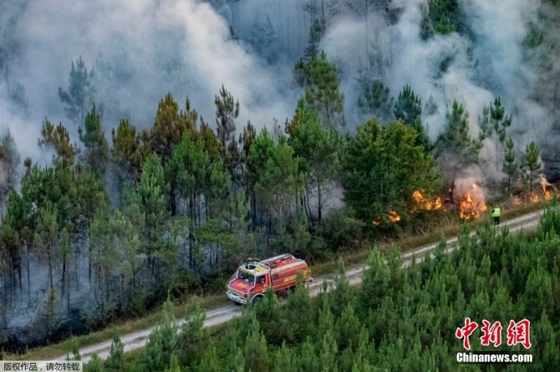 法國(guó)林火持續(xù)蔓延 過(guò)火面積達(dá)上萬(wàn)公頃