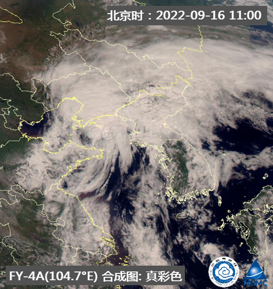 今天11時(shí)左右，衛(wèi)星云圖上“梅花”結(jié)構(gòu)變得松散。