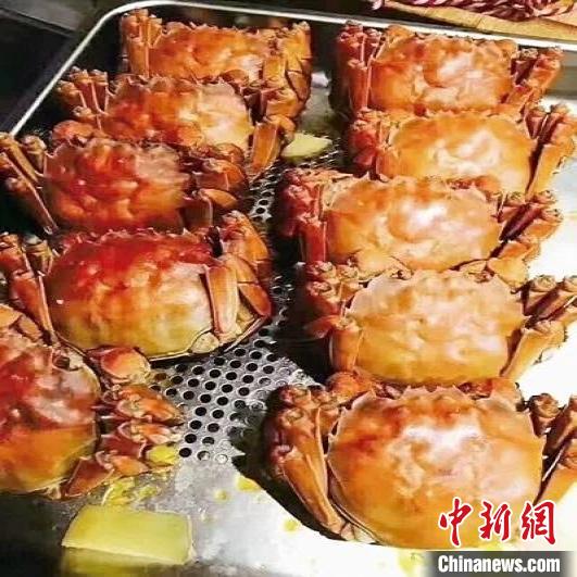 蘇州美食：陽(yáng)澄湖大閘蟹。圖片來(lái)源：臺(tái)灣《聯(lián)合報(bào)》