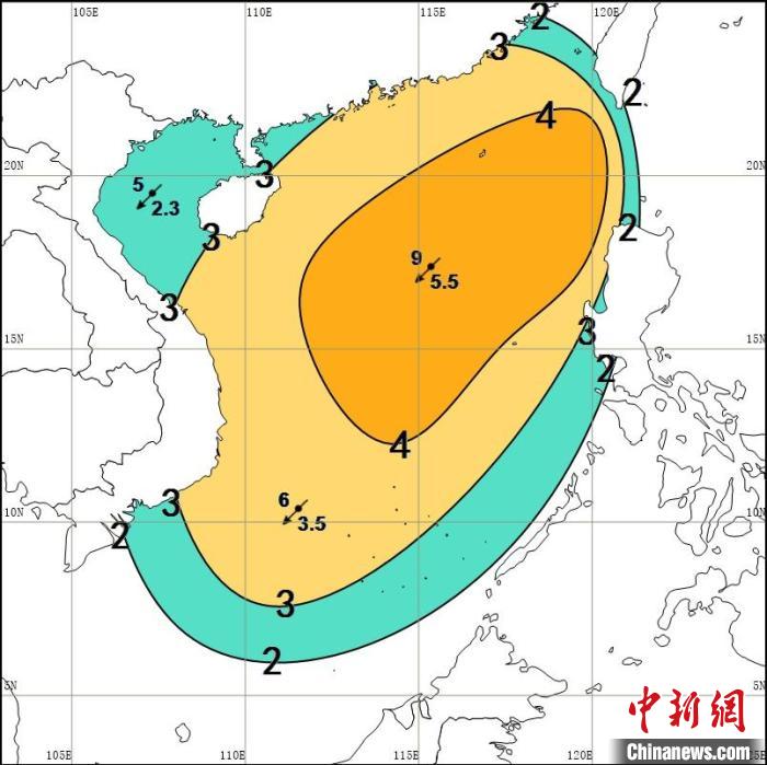 南海大部海域13日～14日有較強風(fēng)雨天氣