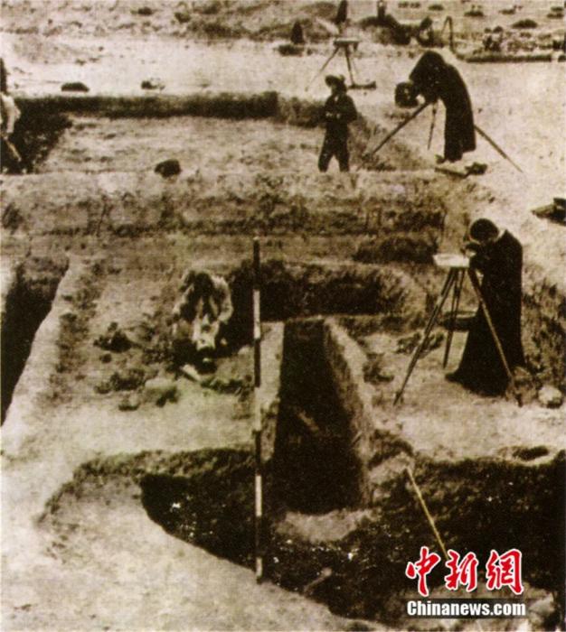 殷墟發(fā)掘現(xiàn)場，照片攝于1930年。來源：視覺中國