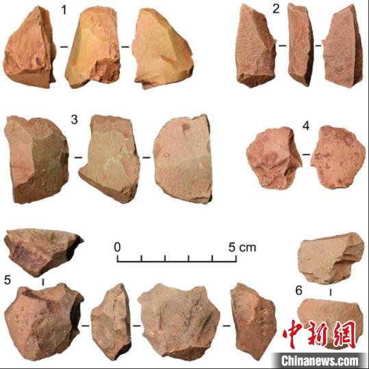 圖為賓川盆地調(diào)查發(fā)現(xiàn)的石制品。　云南省文物考古研究所供圖