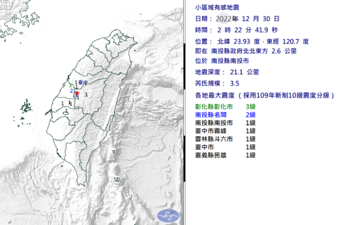 臺(tái)灣南投地震