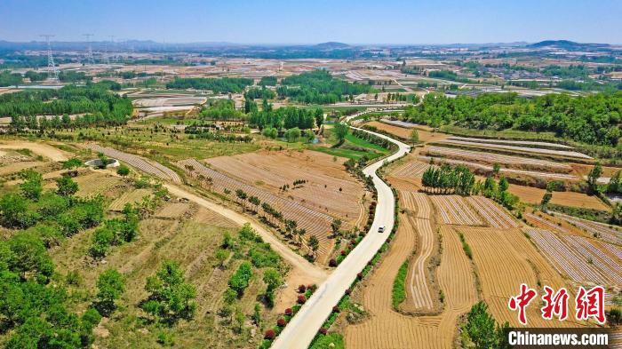 資料圖：圖為臨沂市蘭山區(qū)汪溝鎮(zhèn)環(huán)線公路。(無(wú)人機(jī)照片) 孫磊 攝