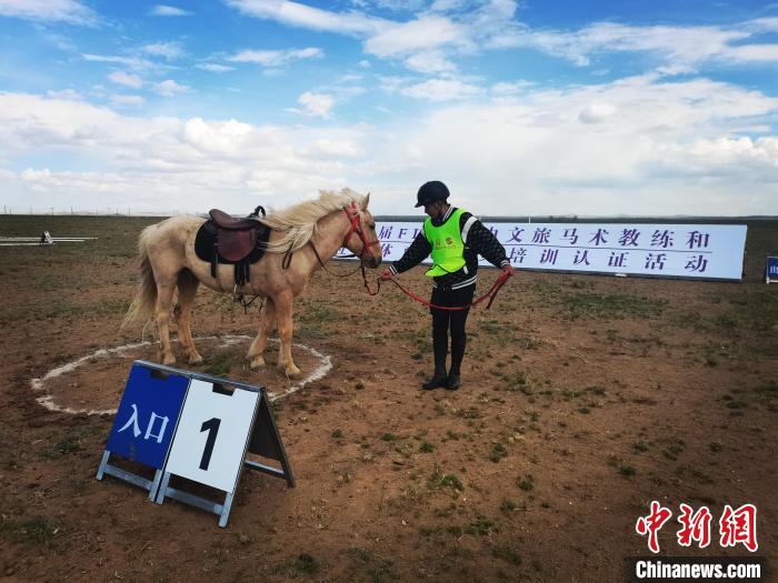 圖為第二屆FITE國內(nèi)文旅馬術(shù)教練和社會(huì)體育指導(dǎo)員培訓(xùn)認(rèn)證活動(dòng)(錫林浩特站)現(xiàn)場。　祁小葉供圖