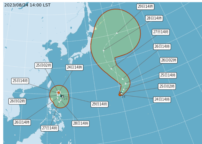 臺風(fēng)“蘇拉”、TD11的未來路徑