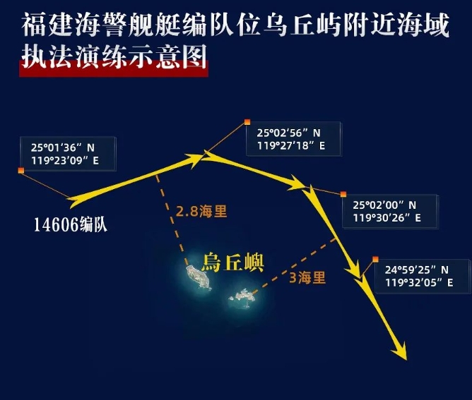 福建海警位烏丘嶼、東引島附近海域開展綜合執(zhí)法演練